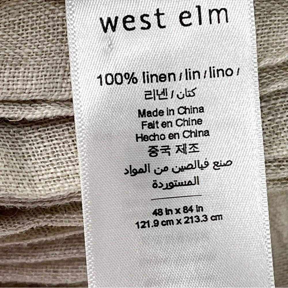 West Elm 48x81 flax linen curtain. Natural 48×84 0648 pole pocket hidden tab